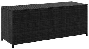 Vrtna kutija za pohranu crna 150 x 50 x 60 cm poliratan - Crna Crna