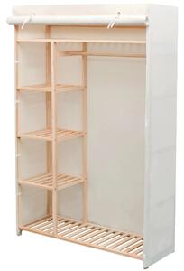 Garderobni Ormar od Tekstila i Borovine 110x40x170 cm - Bijela 1 1 Bijela