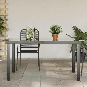 Vrtni stol crni 150 x 90 x 74 cm aluminijum i staklo - Crna 150 x 90 cm 1 150 x 90 cm