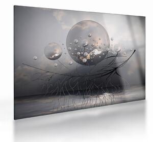 Staklena slika apstraktnih kugli (70x50 cm)