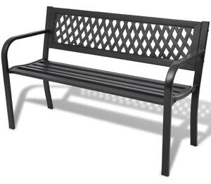 Vrtna klupa 118 cm čelična crna