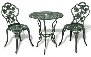 3-dijelni bistro set od lijevanog aluminija zeleni - Zelena 3 Zelena
