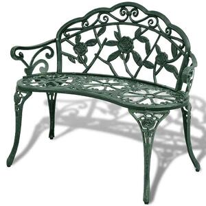 Vrtna klupa 100 cm od lijevanog aluminija zelena - Zelena 1 1 Zelena