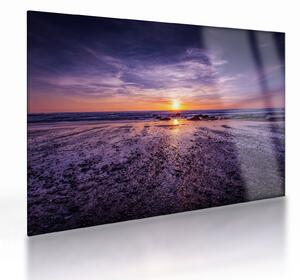 Staklena slika plaže - zalazak sunca (70x50 cm)
