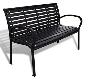 Vrtna klupa 125 cm od čelika i WPC-a crna - Crna 125 cm 1 1