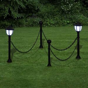 Lanac ograda sa 2 LED solarne lampe i 2 stupa - 2 1 2