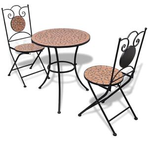 3-dijelni bistro set s keramičkim pločicama boje cigle - Terakota Okruglo 3 Terakota