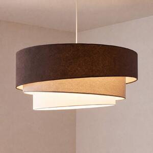 Duolla Trio viseća lampa, smeđa/bež, Ø 60 cm, tkanina, E27, Smeđa / hrđa, Dnevni boravak/blagovaonica, Tkanina / tekstil