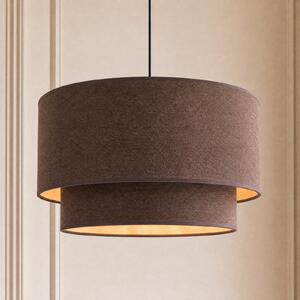 Duolla Boho viseća lampa, smeđa/zlatna, Ø 45 cm, tkanina, E27, Smeđa / hrđa, spavaća soba, Tkanina / tekstil
