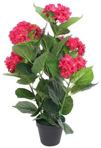 Umjetna Hortenzija s Posudom 60 cm Crvena - Crvena 1 hortenzija / 60 cm Crvena