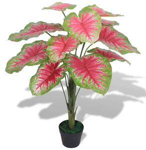Umjetni Kaladij s posudom 85 cm zeleno-crveni - Zelena 1 kaladij / 85 cm Kaladij / 85 cm