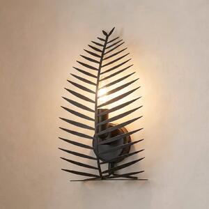 Opviq Zidna svjetiljka LEAF, crna, visina 30 cm, metal, E14, prigušiva, Crno, Dnevni boravak/blagovaonica, Metal