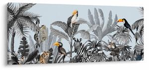 Slika živali v tropskem gozdu (120x50 cm)
