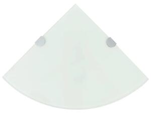Kutna Polica s Kromiranim Nosačima Staklena Bijela 25x25 cm - Bijela 25 x 25 cm 1 1