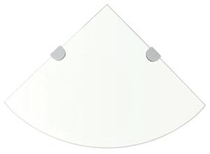 Kutna polica s kromiranim nosačima staklena prozirna 25 x 25 cm - Transparentan 25 x 25 cm 1 1