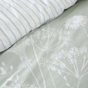 Bijela i zelena posteljina Catherine Lansfield Meadowsweet Floral, 200 x 200 cm