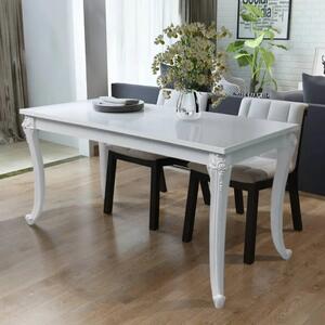 Blagovaonski stol visokog sjaja bijeli 116 x 66 x 76 cm - 116 x 66 x 76 cm 1 116 x 66 x 76 cm