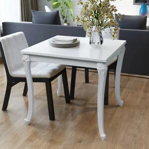 Blagovaonski Stol 80x80x76 cm Visoki Sjaj Bijeli - 80 x 80 x 76 cm 1 80 x 80 x 76 cm