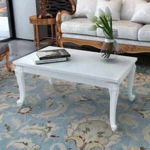 Klupski stolić 100 x 60 x 42 cm visoki sjaj bijeli - 100 x 60 x 42 cm 1 100 x 60 x 42 cm