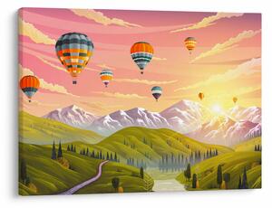 Slika balonov nad pokrajino (70x50 cm)