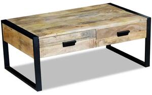 Stol za kavu sa 2 ladice Čvrsto Mango drvo 100x60x40 cm - 1 60 cm 60 cm