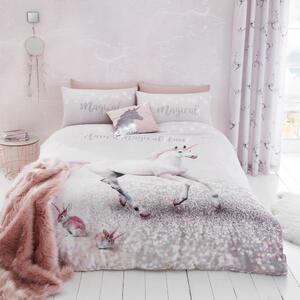 Black Friday - Ružičasto-ljubičasta posteljina Catherine Lansfield Echanted Unicorn, 135 x 200 cm