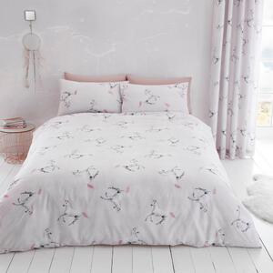 Ružičasto-ljubičasta posteljina Catherine Lansfield Echanted Unicorn, 200 x 200 cm