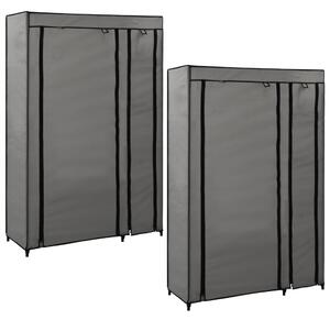 VidaXL 282425 Folding Wardrobes 2 pcs Grey 110x45x175 cm Fabric