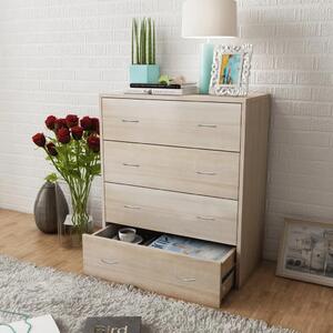 Komoda s 4 ladice 60 x 30 5 x 71 cm boja hrasta - Boja hrasta 1 Boja hrasta