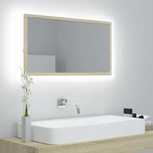 VidaXL LED kupaonsko ogledalo boja hrasta sonome 80x8,5x37 cm akrilno