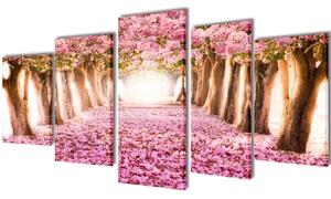 Zidne Slike na Platnu s Printom Trešnjinog Cvijeta 100 x 50 cm - 100 x 50 cm 1 Cvijet trešnje 100 x 50 cm