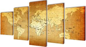 Zidne Slike na Platnu s Printom Mapa Svijeta 100 x 50 cm - 100 x 50 cm 1 Karta svijeta 100 x 50 cm