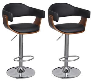 Barski stolci od umjetne kože 2 kom - black and dark brown 2 Black and dark brown