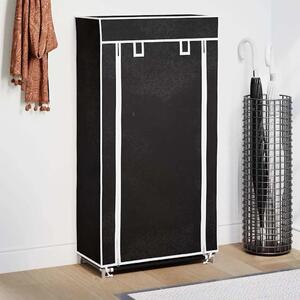 Ormarić za Cipele s Pokrovom od Tekstila 58 x 28 x 106 cm Crni - Crna 58 x 28 x 106 cm 1 1