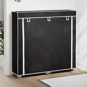 Ormarić za Cipele s Pokrovom od Tkanine 115 x 28 x 110 cm Crni - Crna 115 x 28 x 110 cm 1 1