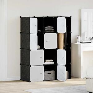Modularni ormar s 9 odjeljaka 109x36 5x143 cm crno-bijeli - Crno-bijelo 1 1 9 odjeljka