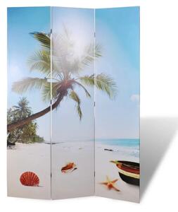 Paravan - Sklopiva sobna pregrada s uzorkom plaže 120 x 170 cm - Plava 3 Plava 3