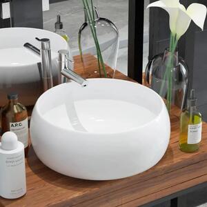 Okrugli Lavabo - Umivaonik od keramike bijeli 40 x 15 cm - Bijela Bijela