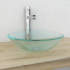 Lavabo - Umivaonik Kaljeno Staklo 42 cm Prozirni - Transparentan Bez slavine Transparentan Bez slavine