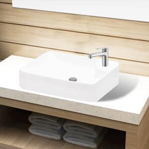 Bijeli keramički Lavabo - Umivaonik with Faucet Hole White - Bijela Bijela