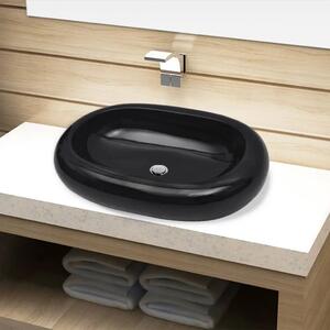 Keramički Lavabo - Umivaonik Crni Ovalni - Crna Crna