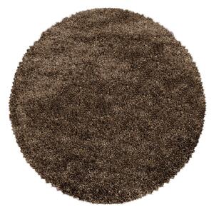 Tamno smeđi okrugli tepih ø 120 cm Fluffy – Ayyildiz Carpets