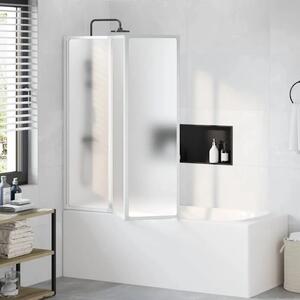 Sklopivi paravan za kadu - Pregrada za kadu u 3 dijela 141 x 132 cm - Bijela 132 x 140 cm Matirano 132 x 140 cm