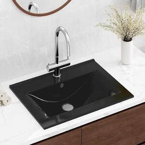 Luksuzni keramički pravokutni Lavabo - Umivaonik crni 60 x 46 cm - Crna Crna