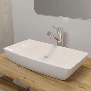 Luksuzni Keramički Pravokutni Lavabo - Umivaonik Bijeli 71 x 39 cm - Bijela Bijela