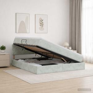 Krevet s od storage Svjetlosiva 180 x 200 cm Baršun - Svjetlosiva 180 x 200 cm Dizajn s rombovima