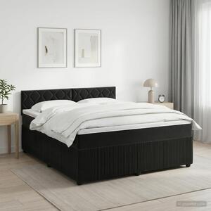 Boxspring krevet s madracem Crna 180 x 200 cm Baršun - Crna 180 x 200 cm Dizajn s rombovima