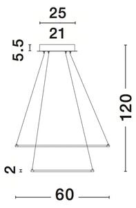 ARIA VISILICA LED 74W/3000K/4025lm/IP20/KROM NL17222003