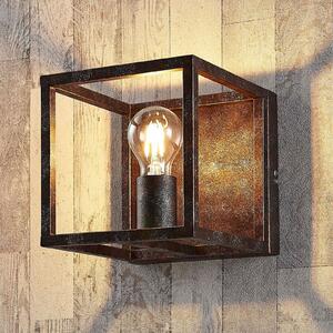 Lindby zidna lampa Emin, širina 18 cm, rđasta boja, metal, prigušiva, Smeđa / hrđa, Dnevni boravak/blagovaonica, Metal