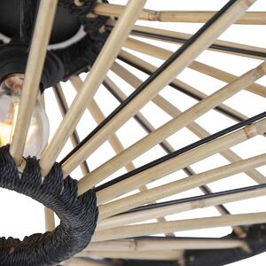 Orijentalna stropna lampa bambus s crnom 60 cm - Evalin